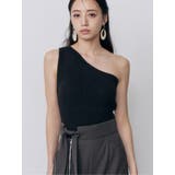 ブラック | カップ付きワンショルニットタンク | MURUA