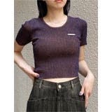 ネイビー | プレートハーフスリーブラメニット | MURUA