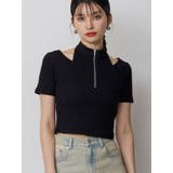 ブラック | ホルターハーフジップテレコトップス | MURUA