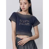 ネイビー | シャドウクロップドTシャツ | MURUA