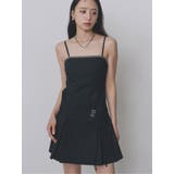 ブラック | ボックスプリーツキャミワンピース | MURUA