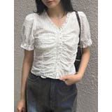 ホワイト | ウエストギャザースクエアブラウス | MURUA