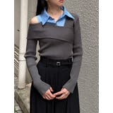 グレー | シャツドッキングニットトップス | MURUA