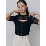 ブラック | シアーボレロレイヤードニット | MURUA