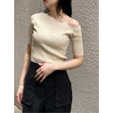 レースドッキングワンショルダーニット | MURUA | 詳細画像3 