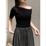 レースドッキングワンショルダーニット | MURUA | 詳細画像9 