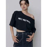 ブラック | ワンショルロゴワイドTシャツ | MURUA