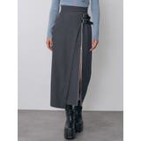 グレー | フェイクレザーベルトZIPスカート | MURUA