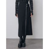 ブラック | フェイクレザーベルトZIPスカート | MURUA