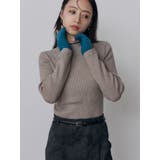 ベージュ | レイヤードスリーブリブニット | MURUA