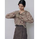 ベージュ | シャギーチェックポロニット | MURUA