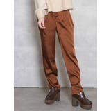 ブラウン | サテンストレートボタンパンツ | dazzlin