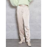 ベージュ | サテンストレートボタンパンツ | dazzlin