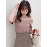 ピンク | カサネネックリブニットトップス | dazzlin