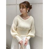 ポップコーンショートニットトップス | dazzlin | 詳細画像1