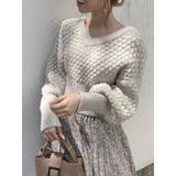 グレー | ポップコーンショートニットトップス | dazzlin