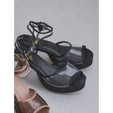 ブラック | パイピングクリアサンダル | dazzlin