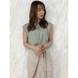 グリーン | ウエストリブニットトップス | dazzlin