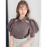 ブラウン | カットアウトデザインブラウス | dazzlin