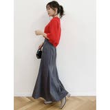 【吉田朱里コラボ】グロッシーセミフレアスカート | dazzlin | 詳細画像24