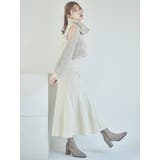 【吉田朱里コラボ】グロッシーセミフレアスカート | dazzlin | 詳細画像3