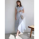 ブルー | ミストレスフラワーワンピース | dazzlin