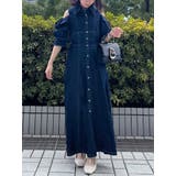 オープンショルダーデニムステッチワンピース | dazzlin | 詳細画像2