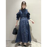 オープンショルダーデニムステッチワンピース | dazzlin | 詳細画像29