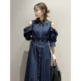 オープンショルダーデニムステッチワンピース | dazzlin | 詳細画像30