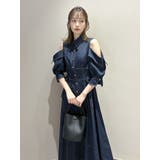 オープンショルダーデニムステッチワンピース | dazzlin | 詳細画像31