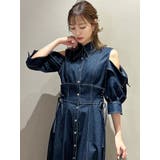 オープンショルダーデニムステッチワンピース | dazzlin | 詳細画像32
