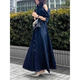 オープンショルダーデニムステッチワンピース | dazzlin | 詳細画像6