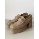 ベージュ | スクエアトゥチャンキーローファー | dazzlin