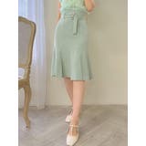 グリーン | バックルスリットミディスカート | dazzlin