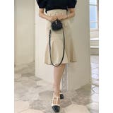 ベージュ | バックルスリットミディスカート | dazzlin