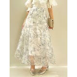 オフホワイト | フラワーグリッターシアースカート | dazzlin