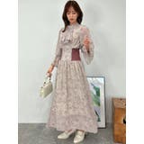 ピンク | サイドリブタイフラワーワンピース | dazzlin