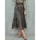 ブラウン | リーフフラワーレーススカート | dazzlin