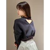 チャコールグレー | チュールスリーブロゴプルオーバー | dazzlin