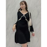 ブラック | カーデレイヤーバックオープンミニワンピース | dazzlin