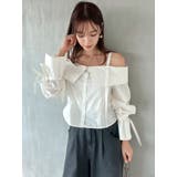 キャンディースリーブオフショルシャツブラウス | dazzlin | 詳細画像13 