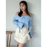 キャンディースリーブオフショルシャツブラウス | dazzlin | 詳細画像18 