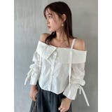 キャンディースリーブオフショルシャツブラウス | dazzlin | 詳細画像2 