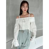 キャンディースリーブオフショルシャツブラウス | dazzlin | 詳細画像9 