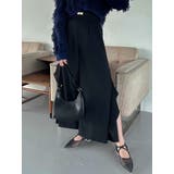 ブラック | フリルスリットワイドパンツ | dazzlin