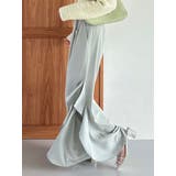 グリーン | フリルスリットワイドパンツ | dazzlin