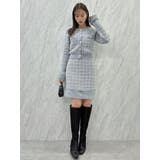 【原かれんコラボ】裾エコファーニットツイードミニスカート | dazzlin | 詳細画像30 