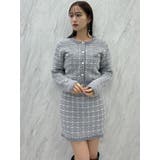 【原かれんコラボ】裾エコファーニットツイードミニスカート | dazzlin | 詳細画像34 