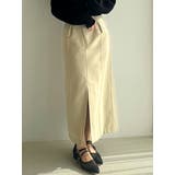 ベージュ | スラックスライクスカート | dazzlin