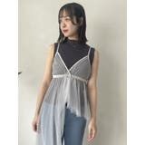 チュール刺繍アシメロングキャミ | dazzlin | 詳細画像20